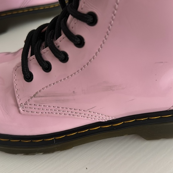 Dr. Martens Glossy Pink Combat Boots Size 5 - Picture 9 of 10